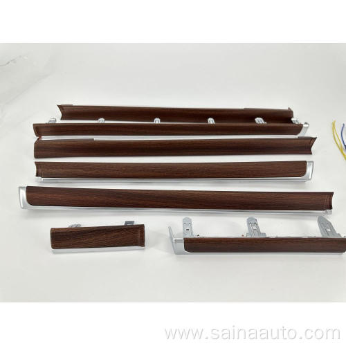 Wood interior door trim with LED lights